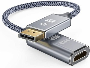 Displayport HDMI 変換アダプタ 0.3m 4K 30Hz ディスプレイポート HDMI 変換 アダプター ナイロン編み DP HDMI 変換ケーブ 