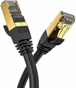 LANケーブル 0.5m CAT8 カテゴリ-8 超高速 鍍金コネクタ 40Gbps/2000MHz 26awg 爪折れ防止 RJ45 ルーター モデム PS3 PS4 ゲーム...