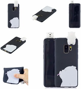 Galaxy S9 スマホケース シリコン tpu 薄型 かわいい 3D 漫画 動物 キラキラ ラインストーン 小熊 ケース ソフトフレーム カバー...