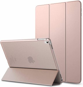 iPad Pro 9.7 ケース iPad Pro 9.7インチ 2016専用 タブレットケース 半透明PCバックケース 3つ折りスタンド 衝撃吸収 PUレザー ...