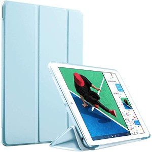 iPad 9.7 ケース カバー 2018 2017 アイパッド 第5 第6世代 スマートカバー 耐衝撃 ソフト フレーム オートスリープ アリス ブル...