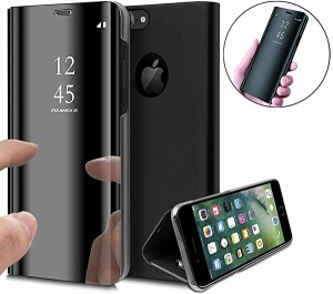 iPhone 7 Plus iPhone 8 Plus 半透明 鏡 手帳型ケース 手帳型カバー 携帯カバー 携帯ケース スマホケース ケース 手帳 クリスタ ...