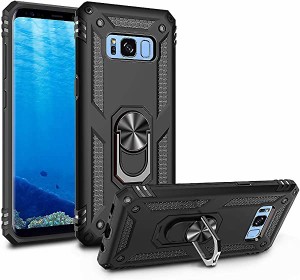 Galaxy S8+ ケース Galaxy S8 Plus ケースリング 対応 落下衝撃吸収 TPU PC 米軍MIL規格 二重構造 リング付き tpu シリコン 薄型...