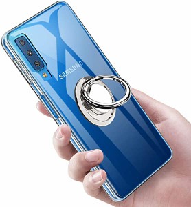 Galaxy A7 ケース クリア リング 透明 TPU リング付き 回転リング Galaxy A7 2018版 カバー 専用 全透明 黄変防止 薄型 柔らかい...