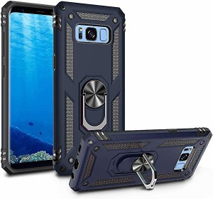 Galaxy S8+ケース Galaxy S8 Plus ケース リング 対応 落下衝撃吸収 TPU PC 米軍MIL規格 二重構造 リング付き tpu シリコン 薄型...