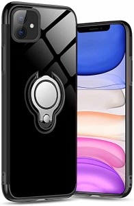 iPhone 11 ケースリング付き 透明 TPU マグネット式 車載ホルダー対応 全面保護 耐衝撃 軽量 薄型 携帯カバー スクラッチ防止 滑...