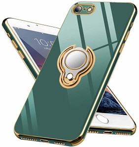 iPhone SE ケース 第2世代 iPhone 8 ケース iPhone 7 ケース リング ケース TPU メッキ 加工 軽量 車載ホルダー対応 耐衝撃 スト...