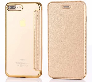 iPhone7Plus ケース 手帳 iPhone8Plus ケース 手帳型 背面 クリア 高級なPUレザー 薄型 カード収納 衝撃吸収 ブランド スマホケ ...