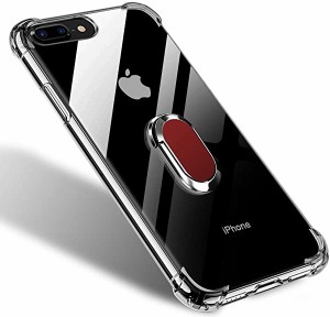 iPhone7 PLUSケース iPhone8 PLUS ケース リング クリア 耐衝撃 スマホリング カバー リング カメラ保護 衝撃吸収 透明 TPU リン...