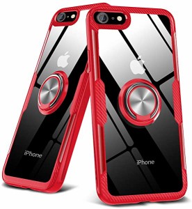 iPhone6plus ケースiPhone6Splus ケースクリア リング付き 耐衝撃 薄型 全面保護 背面強化ガラスケースクリア TPU バンパー スタ...