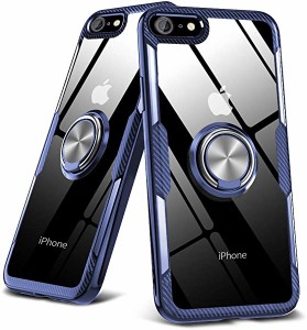 iPhone6s ケース iPhone6 ケース クリア リング付き 耐衝撃 薄型 全面保護 背面強化ガラスケースクリア TPU バンパー スタンド機...