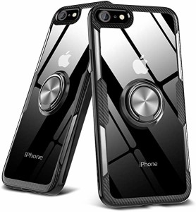 iPhone6plus ケース iPhone6Splus ケース クリア リング付き 耐衝撃 薄型 全面保護 背面強化ガラスケースクリア TPU バンパー ス...