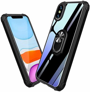 iphone xs maxケース リング付き スマホケース 透明 耐衝撃 クリア 指紋防止 TPU 全面保護 軽量 薄くて軽い 擦り傷防止 車載対応...