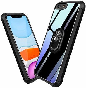 iphone7 ケース iphone8 ケース リング付き スマホケース 透明 耐衝撃 クリア 指紋防止 TPU 全面保護 軽量 薄くて軽い 擦り傷防 ...