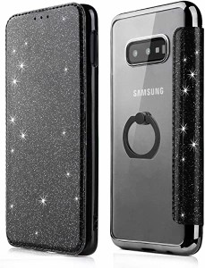 Galaxy S10 plus ケース クリア キラキラ 手帳型 リング ギャラクシーS10プラス ケース Galaxy S10 plus カバー Galaxy S10 plu...