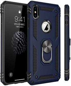 iPhone XS ケース iPhone X ケース リング対応 落下衝撃吸収 TPU PC 米軍MIL規格 二重構造 リング付き tpu シリコン 薄型 5.8イ ...