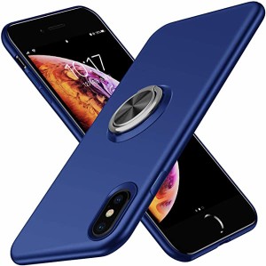 iPhone Xs ケース iPhone X ケース リング付き 耐衝撃 薄型 全面保護 シリコン ケース クリア TPU バンパー スタンド機能 透明 ...