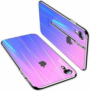 iPhone XR ケース 耐衝撃 ガラス背面 クリア TPU ラップホール付き 硬度9H強化ガラス 三重構造 カメラ保護 高級感 黄変防止 オシ...