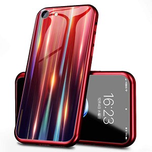 iPhone 6 Plus ケースiPhone 6S Plus ケース 耐衝撃 ガラス背面 クリア TPUバンパー 透明 硬度9H強化ガラス シリコン 対応 メラ ...