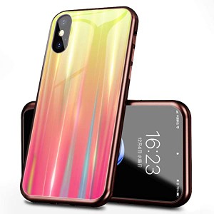 iPhone X ケースiPhone XS ケース 耐衝撃 ガラスケース かわいい クリア 透明 硬度9H強化ガラス シリコン 対応 メラ保護 衝撃吸 ...