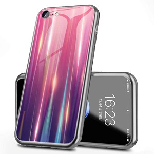 iPhone 6 ケースiPhone 6S ケース 耐衝撃 ガラス背面 クリア TPUバンパー 透明 硬度9H強化ガラス シリコン 対応 メラ保護 衝撃吸...