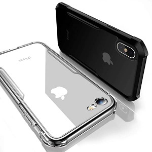 iPhone 6 ケースiPhone 6S ケース 透明 衝撃吸収 ストラップホール付き 強化有機ガラス背面＋TPUバンパーアイホン 四隅滑り止め ...