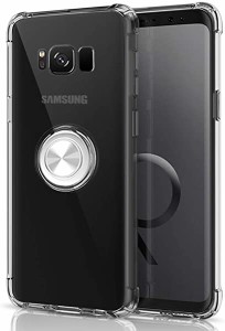 Galaxy S8 Plus ケース クリア リング付 ソフト TPU 耐久 シリコン 米軍MIL規格 耐衝撃 カメラ保護 防塵 黄変防止 超軽量 薄型 ...