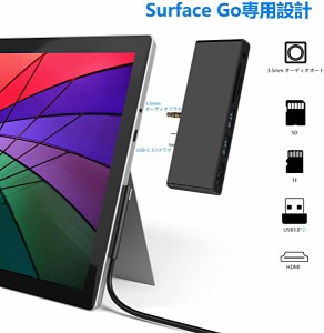 Surface Go USB C ハブ 6ポート サーフェス ゴー アダプター 4K HDMI+USB 3.0ポート×2+SD microSDカードリーダー+3.5mm ヘッド...