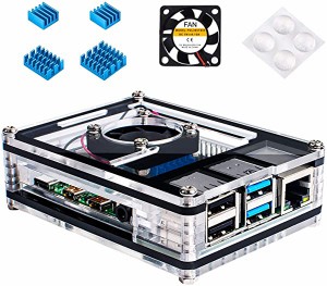 Raspberry Pi 4 ケース ラスベリー パイ 4 ケース+ 冷却ファン + ヒートシンク Raspberry Pi 4 Model B対応（Raspberry Pi 4 Model...