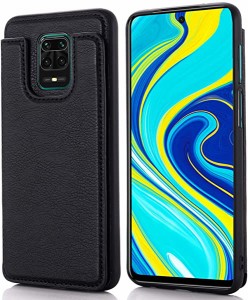 Redmi Note 9S 9 Pro 9 Pro Max 対応 Xiaomi スマホ バックカバー ケース 2020最新版 背面カード 手帳型ケース (ブラック) ...