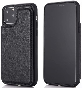 iPhone 12 5.4 inch (5.4インチ) 対応 APPLE スマホ バックカバー ケース 2020最新版 背面カード 手帳型ケース (ブラック) 手作 ...