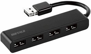 BUFFALO USB2.0 バスパワー 4ポート どっちも ハブ ブラック 