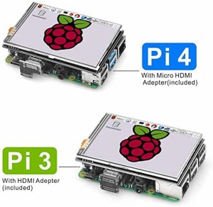 HDMI 3.5インチLCDディスプレイ モニター タッチスクリーン Raspberry Pi 4 3 2 Model B に対応 (3.5' HDMI LCD)