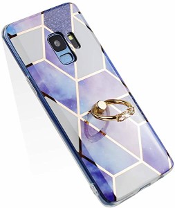 Galaxy S9 ケース SC-02K SCV38 対応 ギャラクシーs9ケース リング付き 大理石 かわいい おしゃれ 保護カバー 薄型 Galaxy S9 リ...