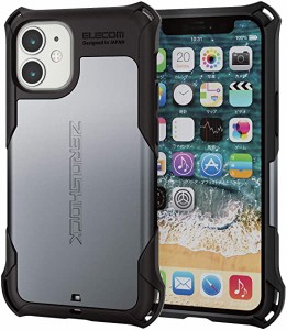 エレコム iPhone 12 mini ケース ハイブリッド ZEROSHOCK 耐衝撃 スタンダード シルバー 