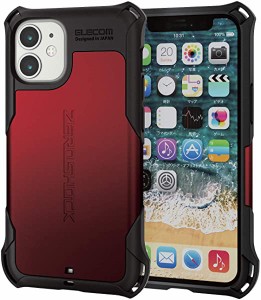 エレコム iPhone 12 mini ケース ハイブリッド ZEROSHOCK 耐衝撃 スタンダード レッド 