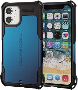 エレコム iPhone 12 mini ケース ハイブリッド ZEROSHOCK 耐衝撃 スタンダード ブルー 