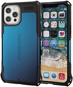 エレコム iPhone 12 Pro Max ケース ハイブリッド ZEROSHOCK 耐衝撃 スタンダード ブルー 