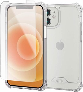 エレコム iPhone ケース フィルムセット 12 mini ケース ハイブリッド ZEROSHOCK インビジブル ガラスフィルム付き クリア 