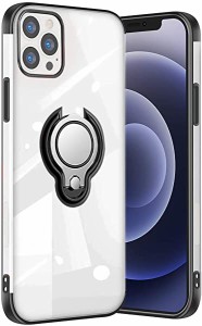 iPhone12 Pro Max 用スマホケースリング付き 透明 TPU マグネット式 車載ホルダー対応 全面保護 耐衝撃 軽量 薄型 携帯カバー