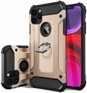 iPhone 11 Pro ケース リング付き 耐衝撃 TPU クリア 軽量 薄型 指紋防止 全面保護 米軍MIL規格取得 スタンド機能 スクラブ 防塵...