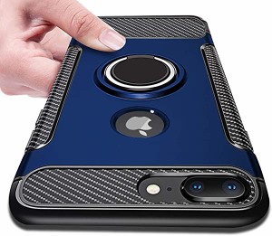 iPhone8 Plus ケース iPhone7 Plus ケース リング付き 耐衝撃 TPU クリア 車載対応ホルダー対応 軽量 薄型 指紋防止 全面保護 ス...