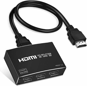 HDMIスプリッター 1入力3出力 同時出力 HDMI 分配器 4K HDCP 1.4 3D 対応 PC Xbox PS4 Fire TV Stick Apple TV用 高速HDMIケーブ...