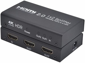 HDMI 2.0 4K 60Hz 切替器 1 入力 2 出力分配2画面 対応 HDCP2.2 Wii PS2 PS3 PS4 Switch Xbox HDTV TV PC HDMIビデオキャプチャ ...