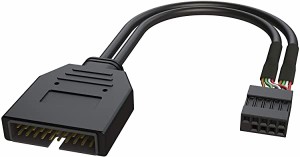 送料無料 マザーボードヘッダーアクティブ変換器 USB 2.0 メス to USB 3.0 オス20ピン IDC タイプC USB-Cチップセット＆パネルマウン