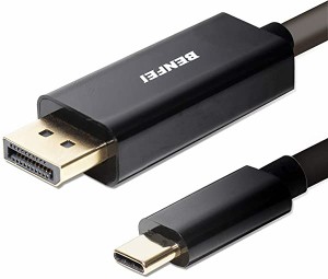 USB C TYPE C TO DisplayPort 変換ケーブル DisplayPortケーブル 4K@60Hz 1.8m Thunderbolt 3対応 金メッキ ブラック 送料無料