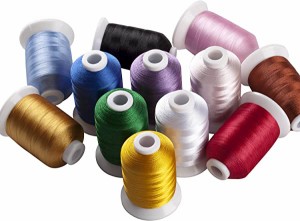 カラー糸 各1000ｍ ミシン用糸 刺しゅう糸 ミシン用刺繍糸 DIY刺繍糸 家庭用 12色