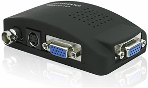 BNC S-video TO VGAコンバータ アナログ変換器 音像入出力対応 PC VGA モニタ 変換 アダプタ DVR DVD CCTVカメラなど対応 VGA S ...