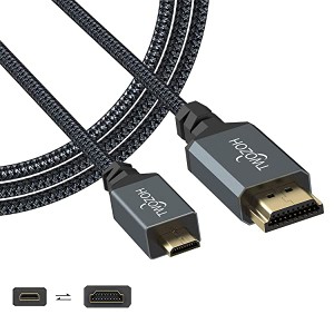 Micro HDMI to HDMI ケーブル 3M (HDMI マイクロタイプDオス - HDMI タイプAオス) 3D 4K 1080P @60Hz ハイスピード マイクロHDMI...