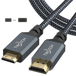 Mini HDMI to HDMIケーブル 2M 3D対応 高速データ転送 4K 60Hz UHD Mini-HDMIオス-HDMIオス変換ケーブル 送料無料